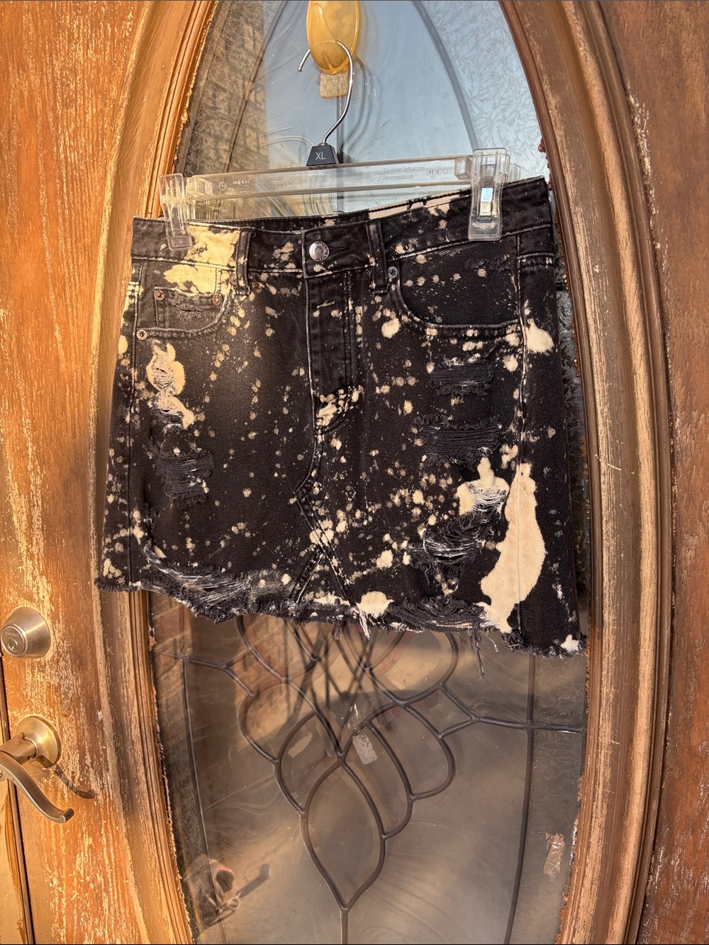AE Distressed Bleached out Jean skirt! 6